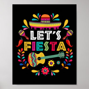 Lass mexikanisches Fiesta Cinco De Mayo Party farb Poster