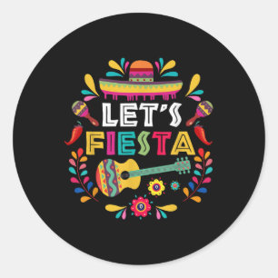 Lass mexikanisches Fiesta Cinco De Mayo Party farb Runder Aufkleber
