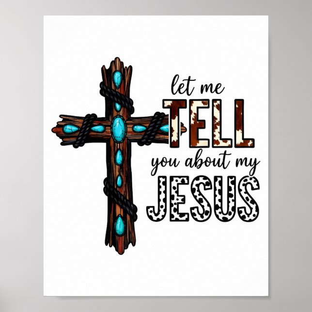 Lass mich dir von meinem Jesus christlich religiös Poster (Vorne)