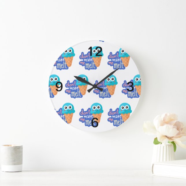 Lass mich Eis schmelzen Große Wanduhr (Zuhause)