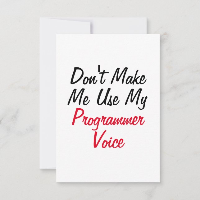 Lass mich meine Programmiererstimme nicht benutzen Karte (Vorderseite)