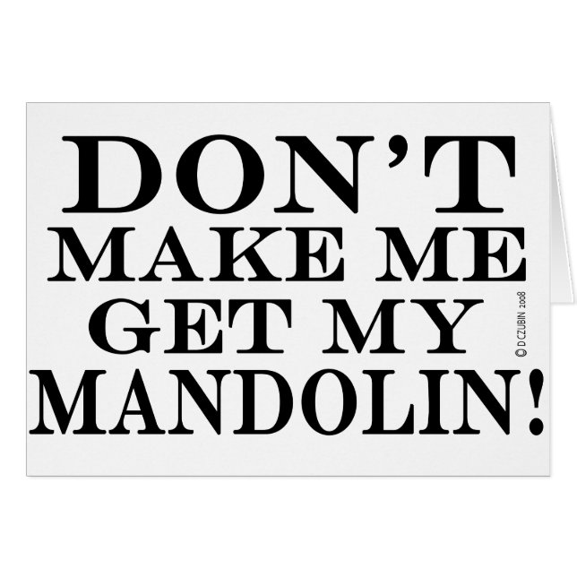 Lass mich nicht meine Mandoline bekommen (Vorderseite (Horizontal))