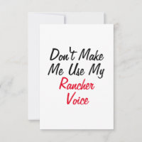 Lass mich nicht meine Rancher-Stimme benutzen