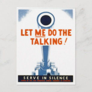 Lass mich reden WWII-Plakat Postkarte