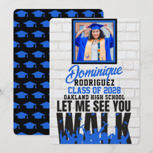 Lass mich sehen, wie du gehst   Lustiges blaues Fo Einladung