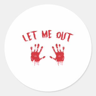 Lass mir blutige Hand drucken schwangere Halloween Runder Aufkleber