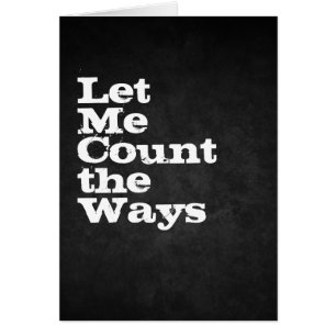 lass mir, die Wege zu zählen