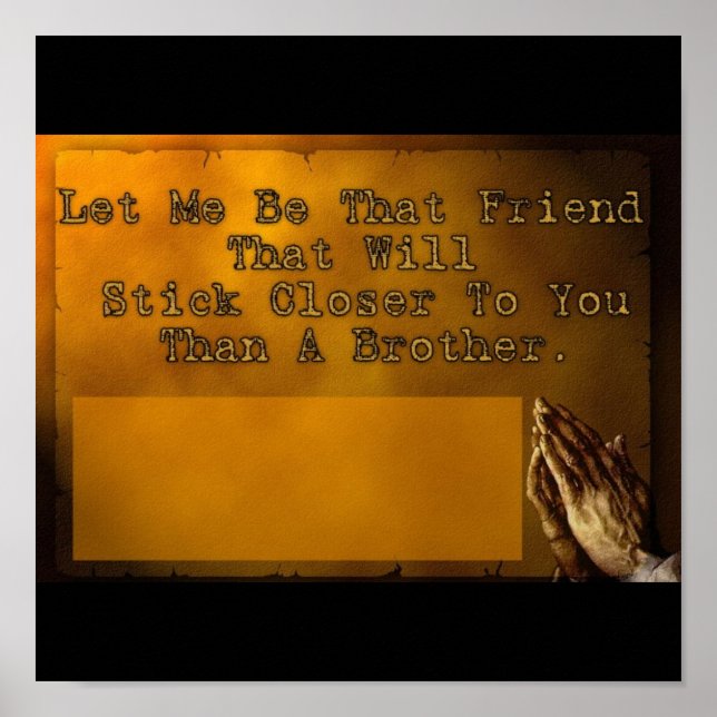 Lass mir, dieser Freund zu sein Poster (Vorne)