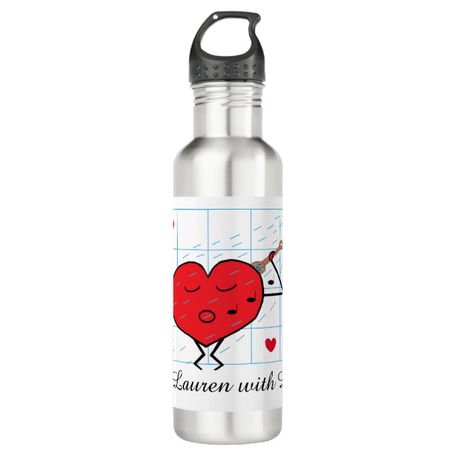 Lass mir Dusche mit Liebe: Edelstahlflasche (Vorderseite)