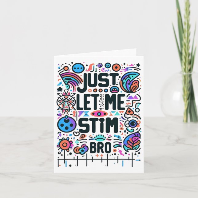 Lass mir einfach Stim Bro Autismus Bewusstsein Karte (Vorderseite)