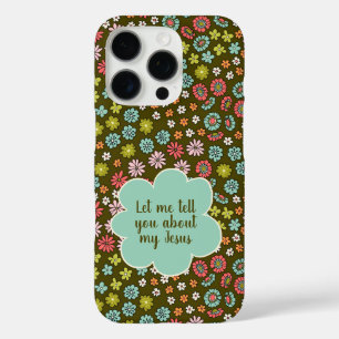 Lass mir erzählen Sie von Jesus Retro Floral iPhone 16 Pro Hülle
