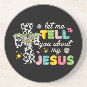 Lass mir erzählen von meinem Jesus Groovy Christli Getränkeuntersetzer