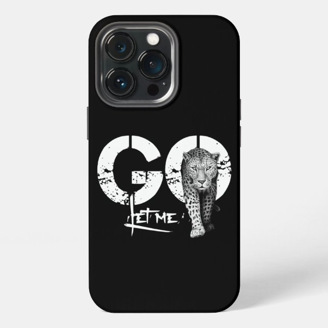 Lass mir GO Leopard schwarz iPhone Hülle (Hinten)