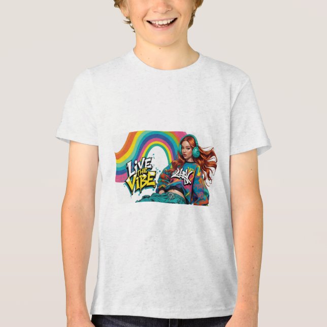 Lass mir Live the Vibe Tri-Blend Shirt (Vorderseite)