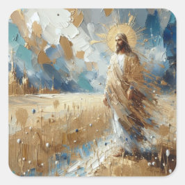 Lass nicht, dass dein Herz in Schwierigkeiten gera Quadratischer Aufkleber