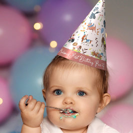 Lass Pawty Pink Dog Welpe Geburtstagsparty Partyhütchen