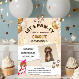 Lass Pawty Puppy Dog Birthday Party Foto Einladung