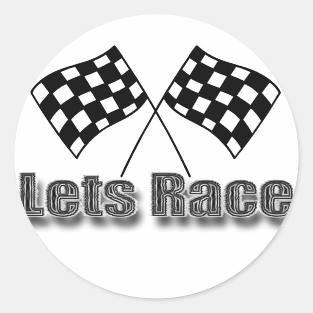 Lass Race Runder Aufkleber (Vorderseite)