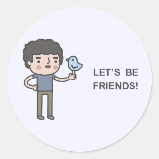 Lass’s Be Friends! Runder Aufkleber