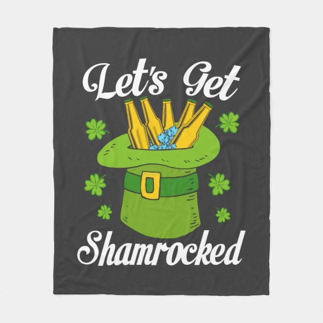 Lass Shamrocked St Patricks Day Fleecedecke (Vorderseite)