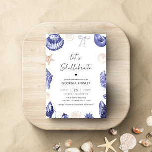 Lass Shellebrate Blue Sea Nautical Boy Baby Shower Einladung