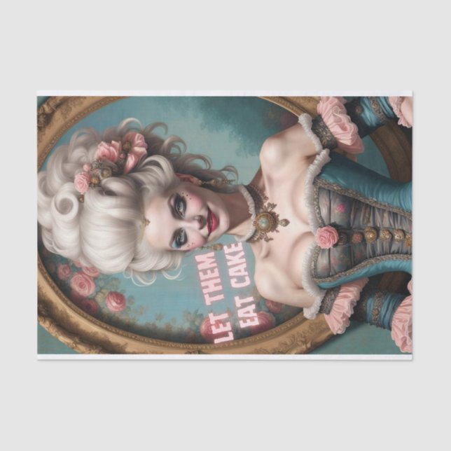 Lass sie essen Cake Marie Antoinette Decoupage Pap Seidenpapier (Vorderseite)
