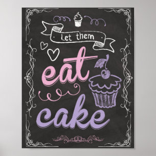 Lass sie essen Cake Poster für Kuchentabelle
