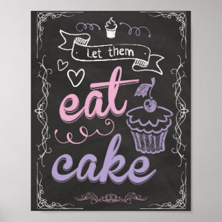 Lass sie essen Cake Poster für Kuchentabelle