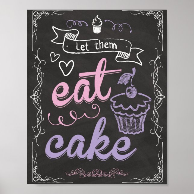 Lass sie essen Cake Poster für Kuchentabelle (Vorne)