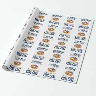 Lass sie essen King Cake Funny Mardi Gras Geschenkpapier