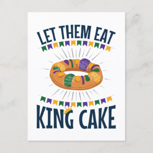 Lass sie essen King Cake Funny Mardi Gras Postkarte