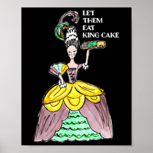Lass sie essen King Cake Mardi Gras Food Lover Par Poster