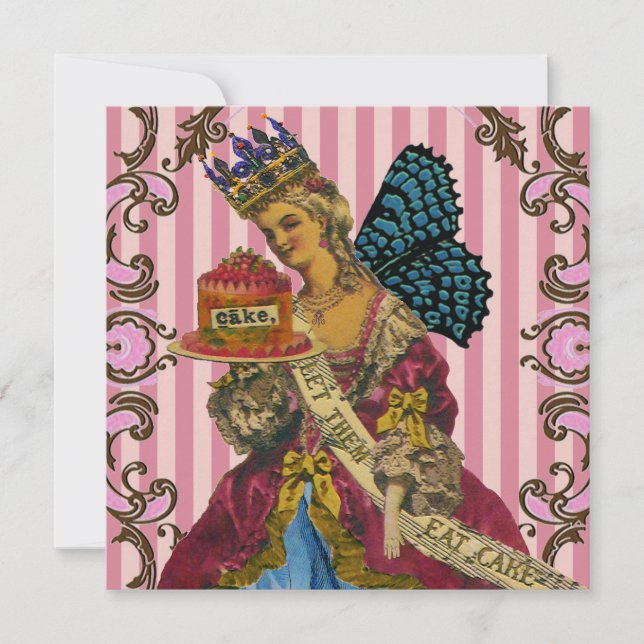 Lass sie essen Kuchen ändern FARBE - Einladungen (Vorderseite)