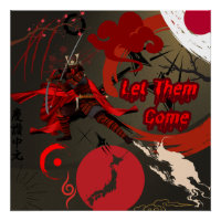 Lass sie kommen, japanischer Samurai-Krieger
