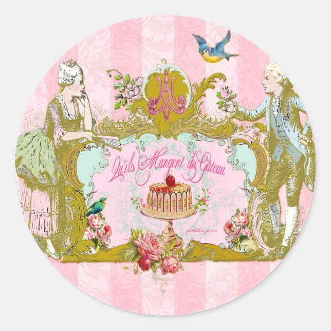 Lass sie mit Siegeln oder Aufklebern zum Kuchen. Runder Aufkleber (Vorderseite)