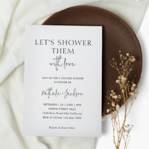 Lass sie uns mit Liebe duschen Couple Shower Bri Einladung