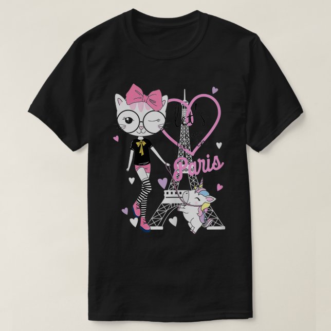 lass Spaß im T-Shirt von Paris Niedlich Kitty Unic (Design vorne)