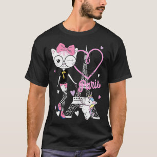 lass Spaß im T-Shirt von Paris Niedlich Kitty Unic
