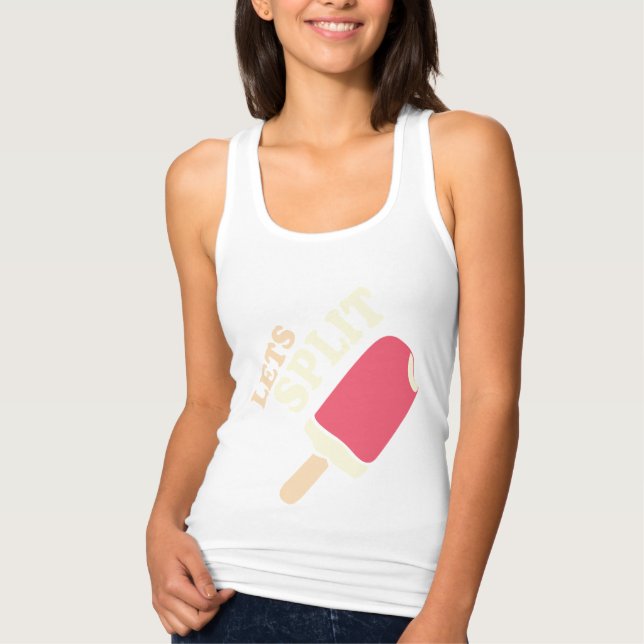 Lass Split Sommereis Erdbeere gespalten Shirt (Vorderseite)