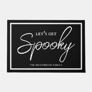 Lass Spooky Modern Script Monogram Halloween Fußmatte