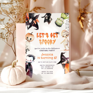 Lass Spooky Niedliche Kinder Kostüm Party Hallowee Einladung