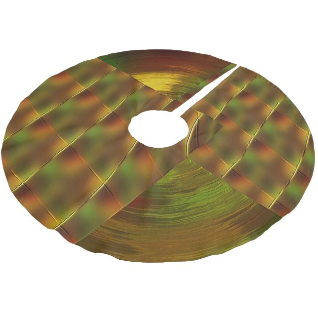 "Lass the Gold & Green Play" Weihnachtsbaumrock Polyester Weihnachtsbaumdecke (Schrägansicht)