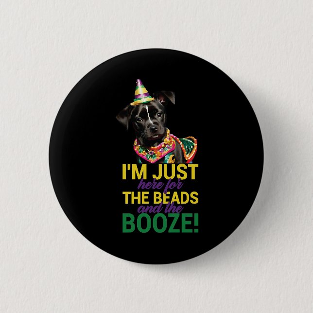 Lass The Good Times Roll - Funny Mardi Gras Hunde Button (Vorderseite)