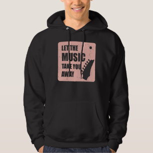 Lass The Music Motif, Music Vintag Motif Hoodie T