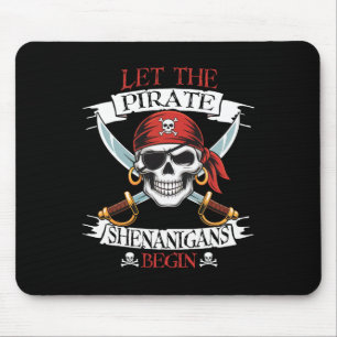 Lass the Pirate Shenanigans Begian Pirate Skull Ha Mousepad