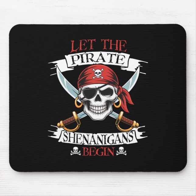 Lass the Pirate Shenanigans Begian Pirate Skull Ha Mousepad (Vorne)