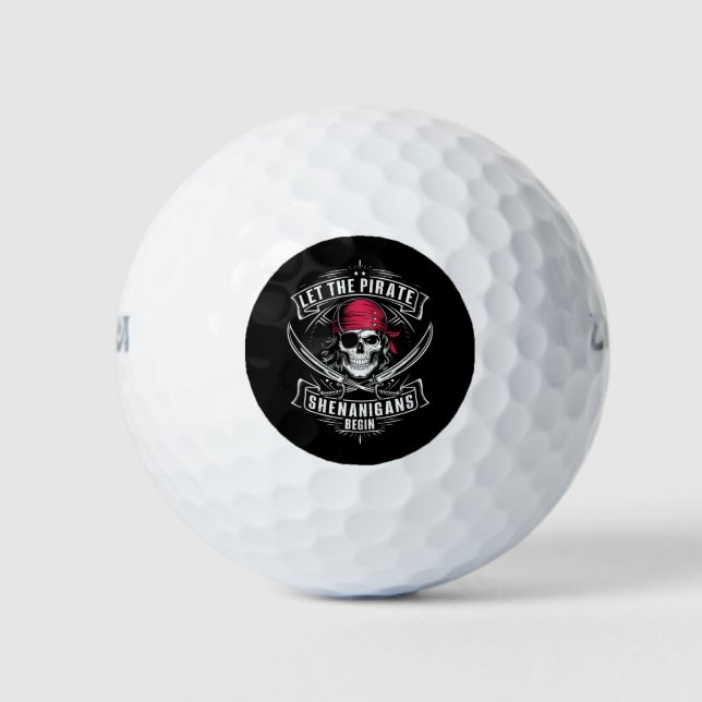 Lass The Pirate Shenanigans Beginnt Halloween Skul Golfball (Vorderseite)