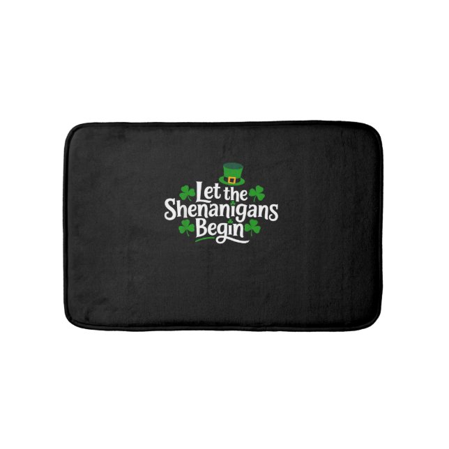 Lass The Shenanigans Begin Funny Clovers St Patric Badematte (Vorderseite)