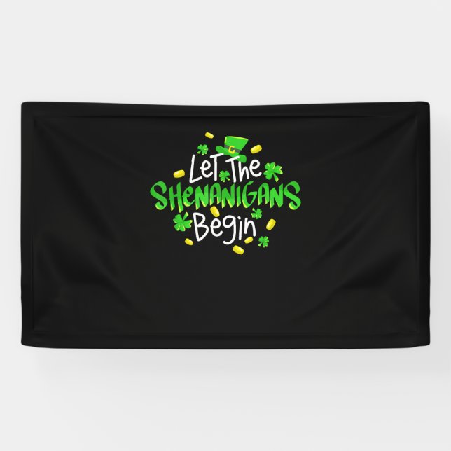Lass The Shenanigans Begin Funny St. Patrick's Day Banner (Horizontal)