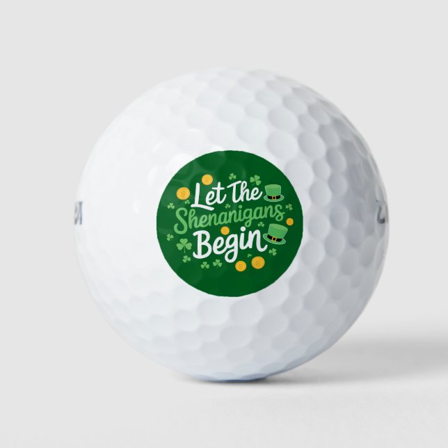 Lass The Shenanigans Begin Funny St Patrick's Day Golfball (Vorderseite)